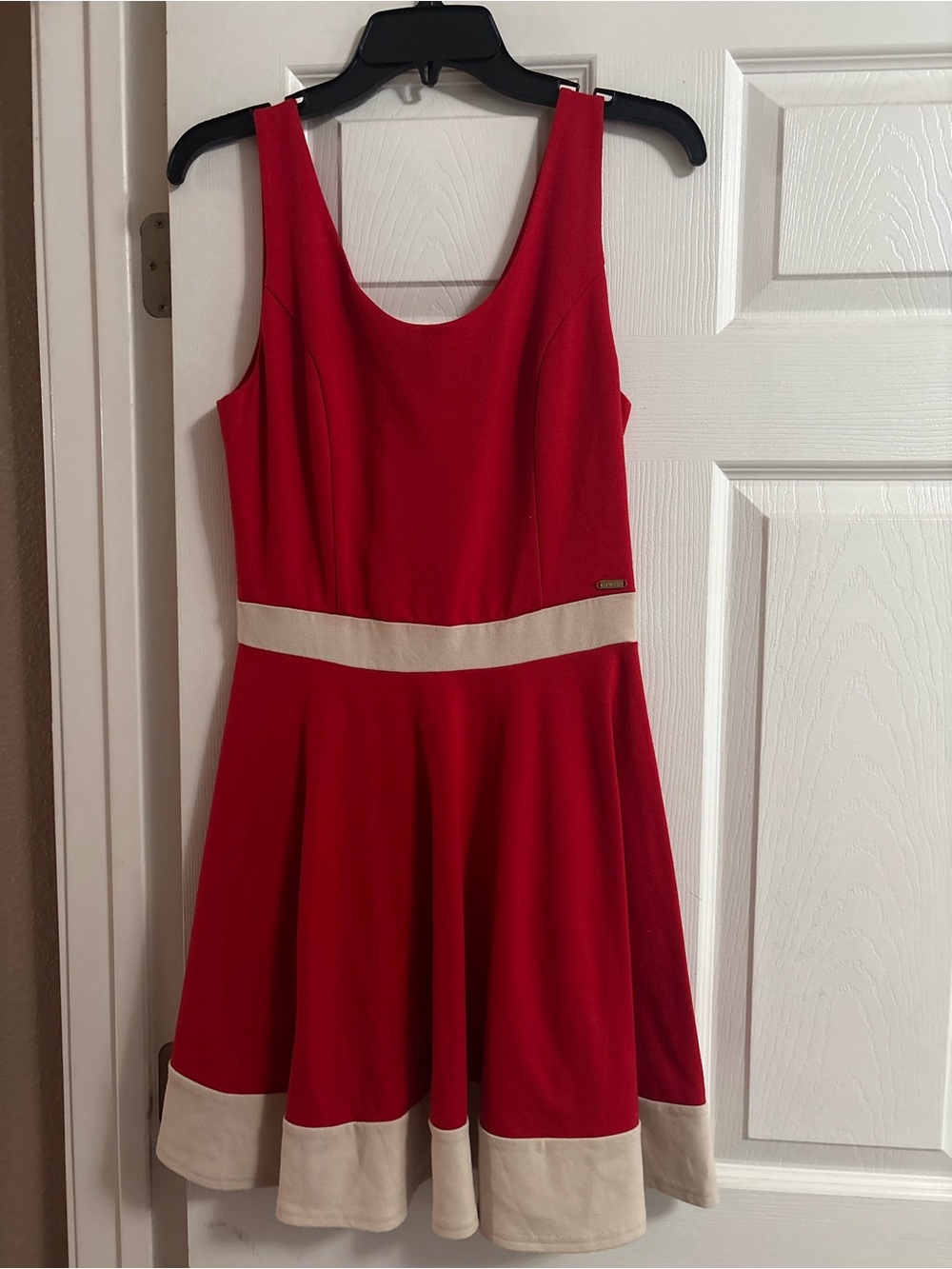 Guess sleeveless dress vintage Y2K colorblock office career stretch retro M